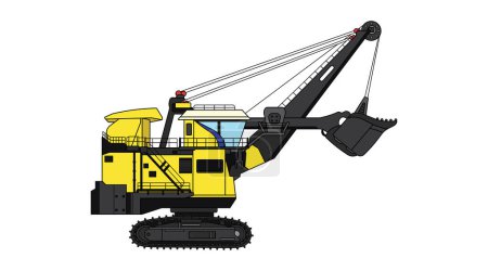 Illustration for Vector illustration color children construction power shovel excavator construction machine clipart by wordspotrayal - Royalty Free Image