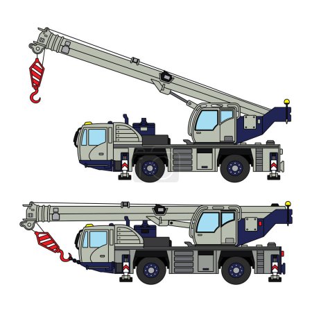 Illustration for Vector illustration color children construction truck mounted crane construction machine clipart by wordspotrayal - Royalty Free Image