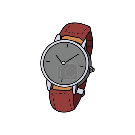 Illustration for Kids drawing Vector illustration wrist watch flat cartoon isolated - Royalty Free Image