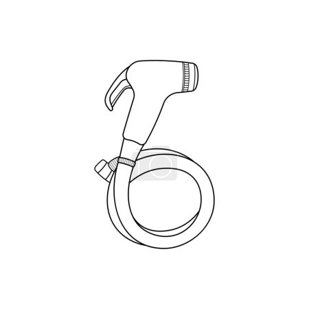 Ilustración de Dibujos animados dibujados a mano Icono de ducha de chorro de ilustración vectorial en estilo doodle - Imagen libre de derechos