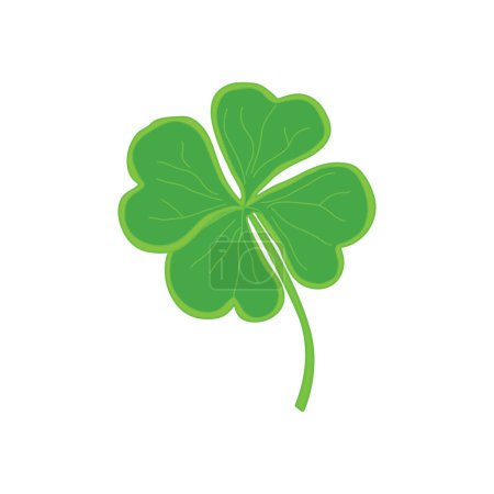 Illustration for Kids drawing Cartoon Vector illustration four leaf clover Isolated on White Background - Royalty Free Image
