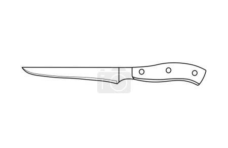 Illustration for Hand drawn Kids drawing Cartoon Vector illustration boning knife Isolated in doodle style - Royalty Free Image