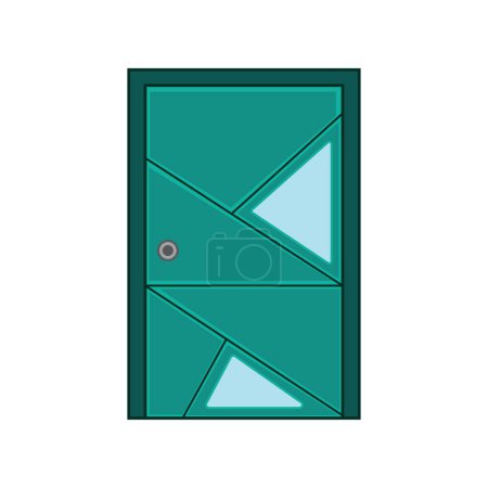 Illustration for Kids drawing Vector illustration geometric panel door Isolated on White Background - Royalty Free Image
