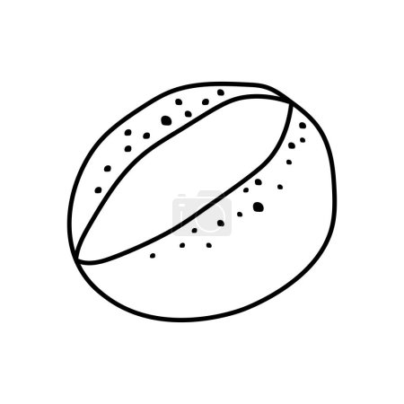 Illustration for Hand drawn Kids drawing Cartoon Vector illustration boule bread icon Isolated on White Background - Royalty Free Image