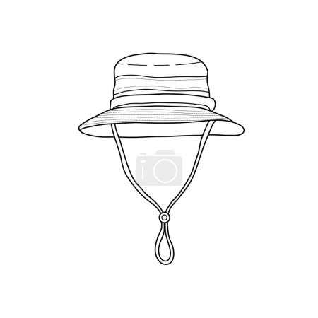 Illustration for Hand drawn Kids drawing Cartoon Vector illustration bonnie hat Isolated on White Background - Royalty Free Image