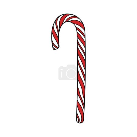 Kids drawing Cartoon Vector illustration candy cane Isolated on White Background