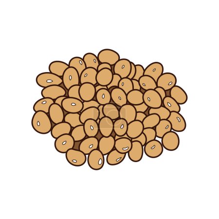 Illustration for Kids drawing vector Illustration soybeans in a cartoon style Isolated on White Background - Royalty Free Image