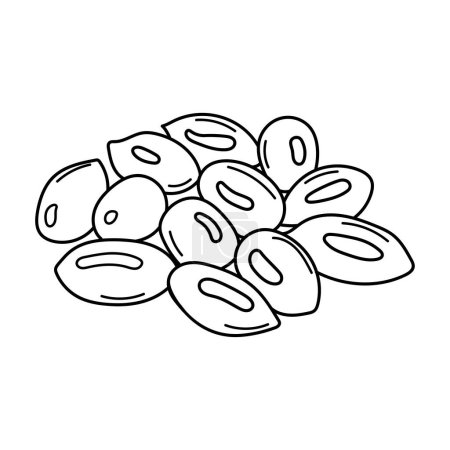 Ilustración de Dibujado a mano Niños dibujo vector Ilustración tuercas de bopple rojo Hicksbeachia pinnatifolia en un estilo de dibujos animados Aislado sobre fondo blanco - Imagen libre de derechos