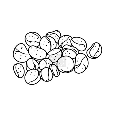Téléchargez les illustrations : Dessiné à la main Enfants dessin vectoriel Illustration noix de kola dans un style de dessin animé isolé sur fond blanc - en licence libre de droit