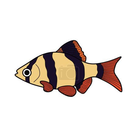 Illustration for Cartoon Vector illustration tiger barb icon Isolated on White Background - Royalty Free Image