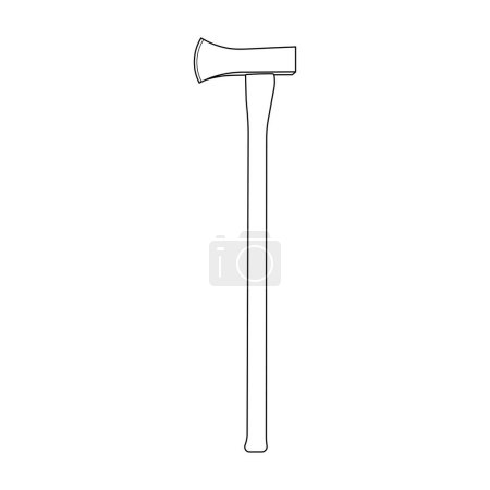 Illustration for Hand drawn Kids drawing Cartoon Vector illustration splitting maul icon Isolated on White Background - Royalty Free Image