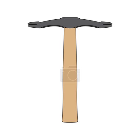 Illustration for Kids drawing Cartoon Vector illustration scutch hammer icon Isolated on White Background - Royalty Free Image
