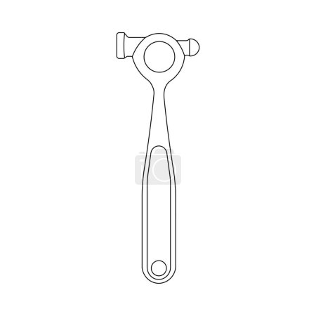 Illustration for Hand drawn Kids drawing Cartoon Vector illustration toolmaker hammer icon Isolated on White Background - Royalty Free Image