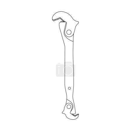 Illustration for Hand drawn Kids drawing Cartoon Vector illustration self adjusting wrench icon Isolated on White Background - Royalty Free Image