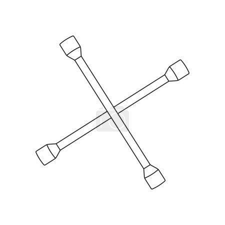 Handgezeichnete Kinder Zeichnung Cartoon Vector Illustration Laschenschlüssel Symbol Isoliert auf weißem Hintergrund