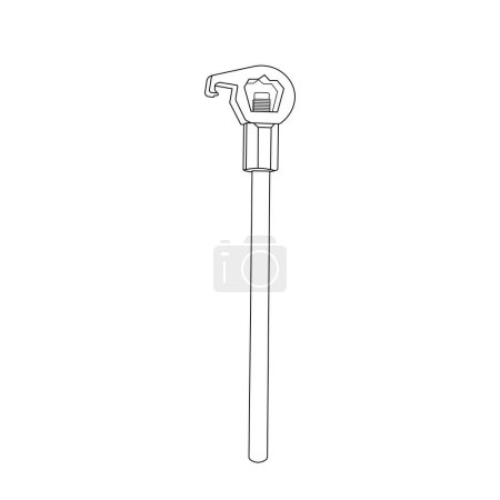 Illustration for Hand drawn Kids drawing Cartoon Vector illustration fire hydrant wrench icon Isolated on White Background - Royalty Free Image