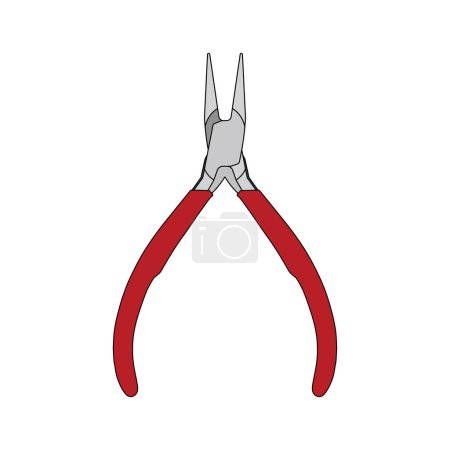 Kids drawing Cartoon Vector illustration chain nose pliers icon Isolated on White Background