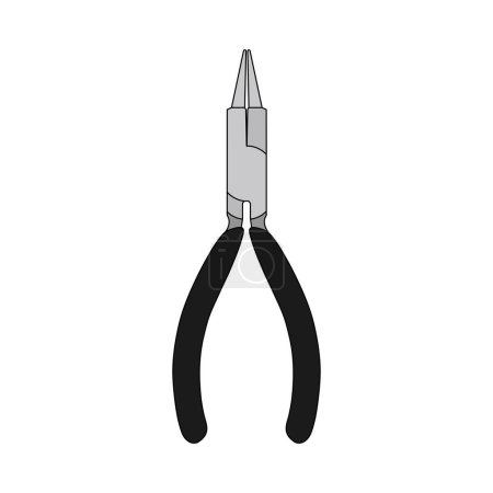 Kids drawing Cartoon Vector illustration round nose pliers icon Isolated on White Background