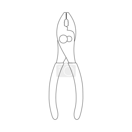 Dibujo dibujado a mano para niños Ilustración de vectores de dibujos animados Slip Join Pliers icono aislado sobre fondo blanco