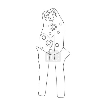 Dibujo dibujado a mano para niños Dibujo ilustración vectorial herramienta de engarce alicate icono Aislado sobre fondo blanco