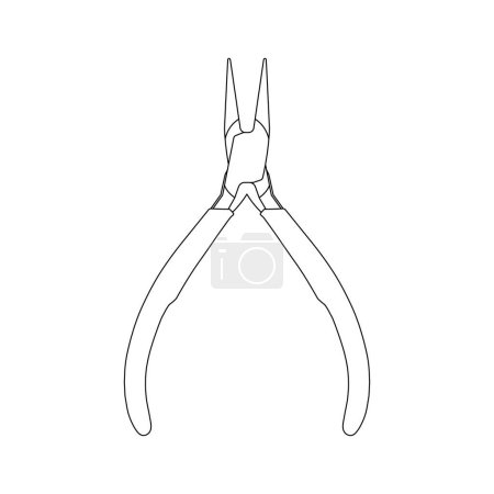 Hand drawn Kids drawing Cartoon Vector illustration chain nose pliers icon Isolated on White Background