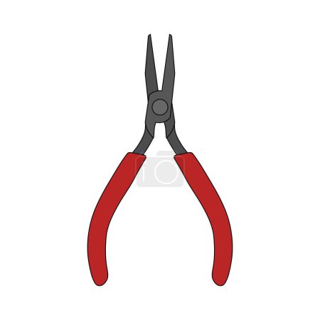 Kids drawing Cartoon Vector illustration flat nose pliers icon Isolated on White Background