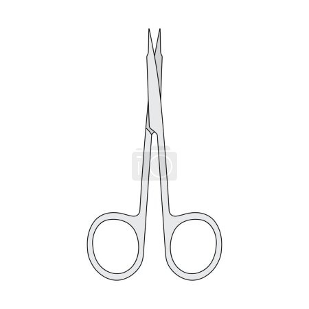 Kids drawing Cartoon Vector illustration dissection scissors Isolated in doodle style