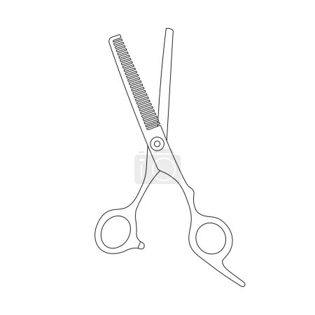 Illustration for Hand drawn Kids drawing Cartoon Vector illustration thinning shears Isolated in doodle style - Royalty Free Image