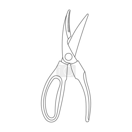 Téléchargez les illustrations : Dessin dessiné à la main Dessin animé pour enfants Illustration vectorielle couteaux de volaille Isolé dans un style doodle - en licence libre de droit