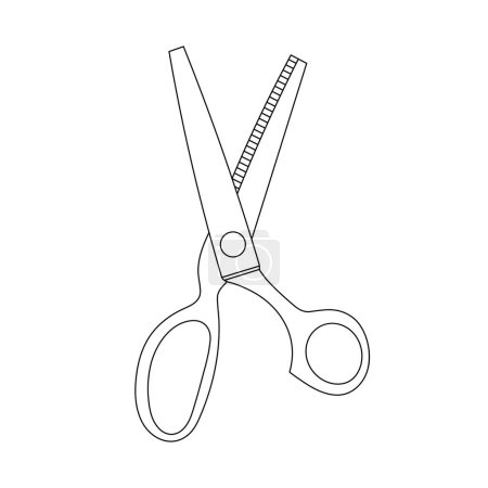 Hand drawn Kids drawing Cartoon Vector illustration pinking shears Isolated in doodle style
