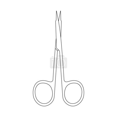 Illustration for Hand drawn Kids drawing Cartoon Vector illustration dissection scissors Isolated in doodle style - Royalty Free Image