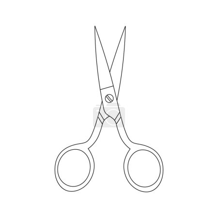 Illustration for Hand drawn Kids drawing Cartoon Vector illustration embroidery scissors Isolated in doodle style - Royalty Free Image