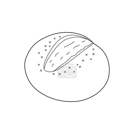 Hand drawn sourdough bread icon Cartoon Vector illustration Isolated on White Background