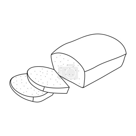 Hand drawn potato bread icon Cartoon Vector illustration Isolated on White Background
