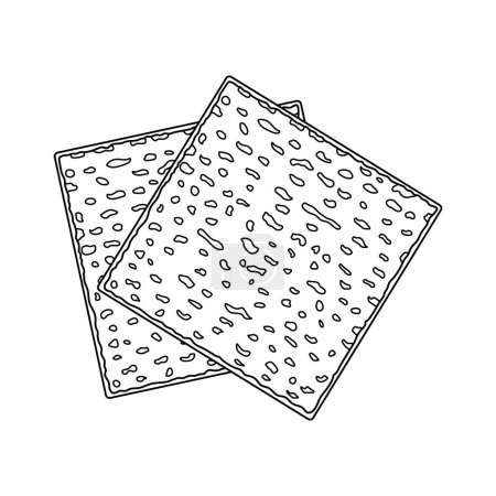 Icono de matzá dibujado a mano Ilustración vectorial de dibujos animados Aislado sobre fondo blanco