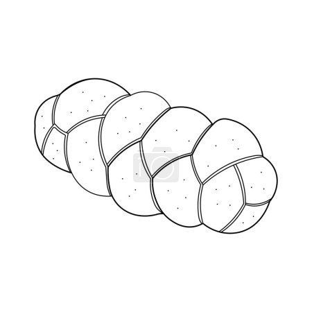 Ilustración de Icono de pan de jalá dibujado a mano Ilustración vectorial de dibujos animados Aislado sobre fondo blanco - Imagen libre de derechos