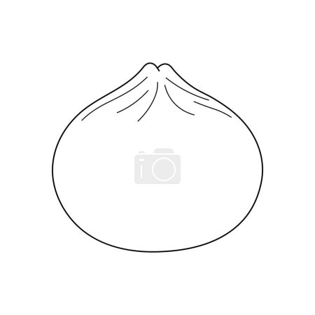 Icono de bao dibujado a mano Ilustración vectorial de dibujos animados Aislado sobre fondo blanco