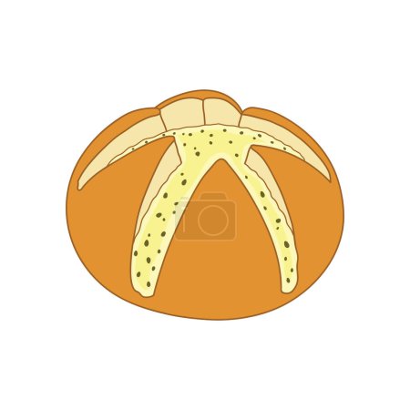 garlic bread icon Cartoon Vector illustration Isolated on White Background