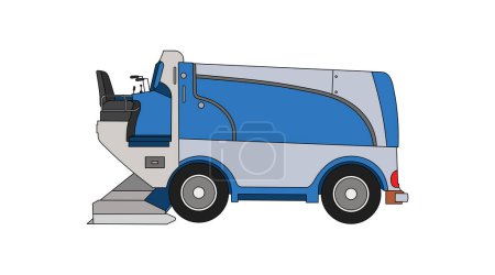 Illustration for Kids drawing Cartoon Vector illustration ice resurfacer Isolated on White Background - Royalty Free Image