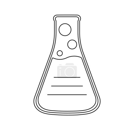 Illustration for Hand drawn Kids drawing Cartoon Vector illustration erlenmeyer flask, chemistry glassware icon Isolated on White Background - Royalty Free Image