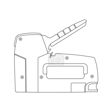 Dibujos animados dibujados a mano ilustración vectorial icono de grapas de servicio pesado aislado en blanco