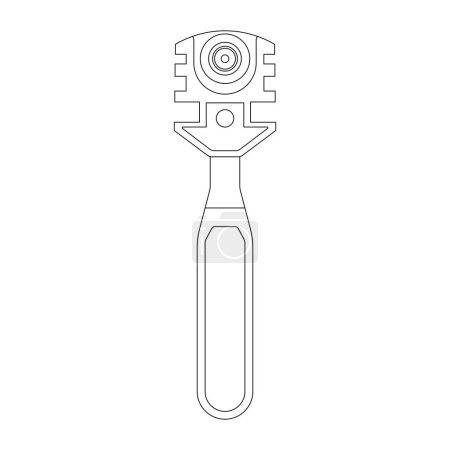 Icono de cortador de vidrio ilustración vectorial dibujado a mano aislado en blanco