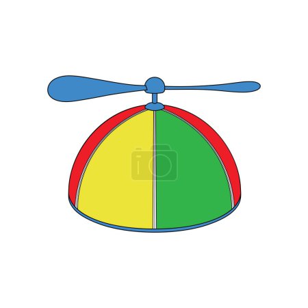 Illustration for Kids drawing cartoon Vector illustration kids propeller hat icon Isolated on White - Royalty Free Image