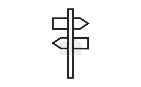 Ilustración de Icono de señal, icono de línea de dirección aislado. - Imagen libre de derechos