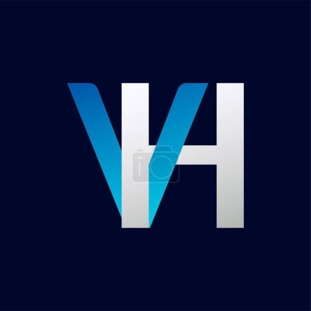 Ilustración de VH logotipo de la letra de colores en el círculo. Ilustración del logotipo del vector. - Imagen libre de derechos