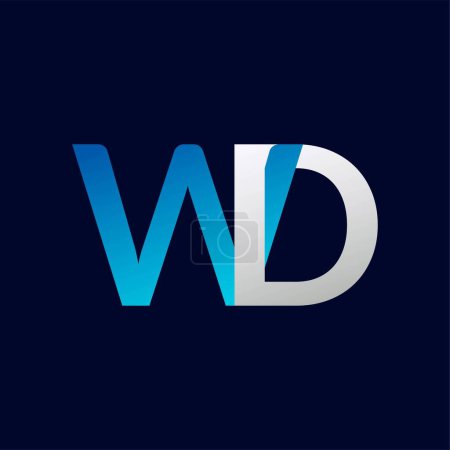 Illustration for WD Letter Logo Template Illustration Design. - Royalty Free Image