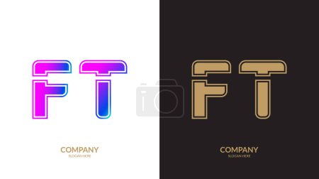 Téléchargez les illustrations : Lettre FT logo conception vectoriel modèle. - en licence libre de droit