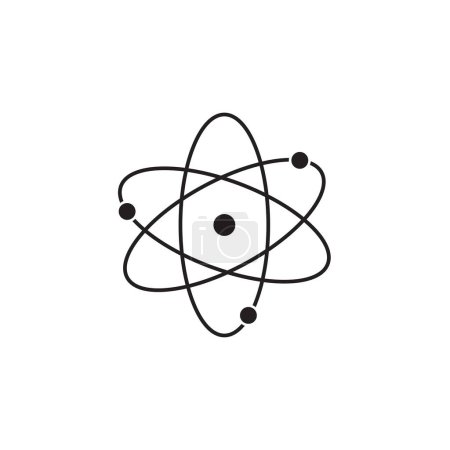 Illustration for Atom icon in flat style with background. - Royalty Free Image