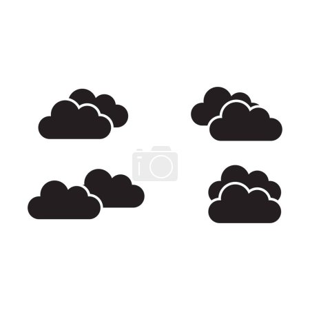 Ilustración de Icono de nube plana conjunto vector símbolo Ilustración - Imagen libre de derechos