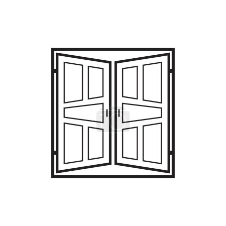 Illustration for Door icon flat vector illustration. - Royalty Free Image